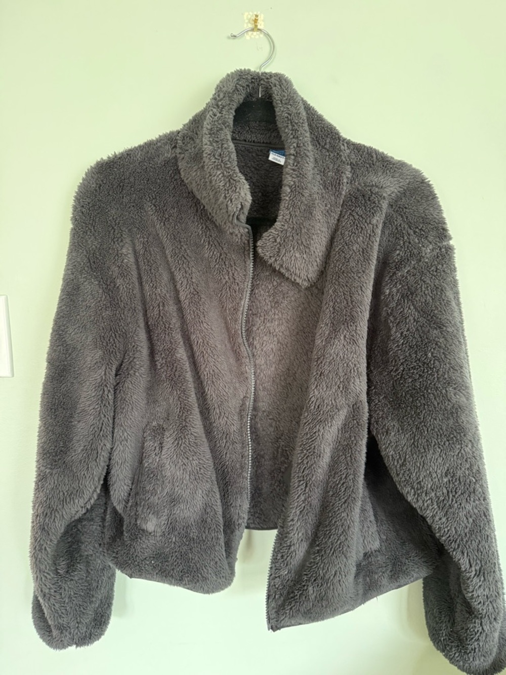 Old Navy Plush Teddy Jacket in Gray